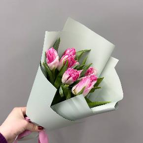 Букет из 7 пионовидных тюльпанов  ( минимальный заказ от 10 шт)