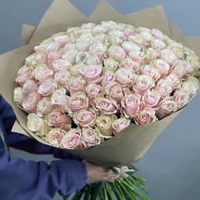 Букет из 101 розы Пинк Мондиаль Эквадор (60 см) в Москве
