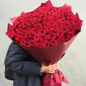 Букет "Бордо" из 101 красной розы (70 см) в Москве