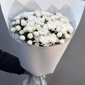 Букет из хризантем Ньютон и Балтика в Москве