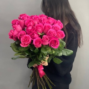 Букет из 25 роз Эквадор Пинк Флоид (60см) в Москве