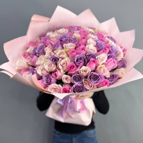 Букет 101 роза микс (40 см) в Москве
