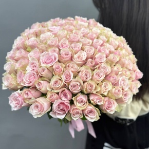 Букет 101 пастельная роза (40 см) в Москве