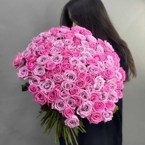 Букет из 101 розы микс Меритим и Аква (60 см) в Москве