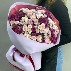 Букет "Василиса" из 27 хризантем сантини микс в Москве