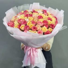 Букет из 101 розы  микс (70 см) в Москве