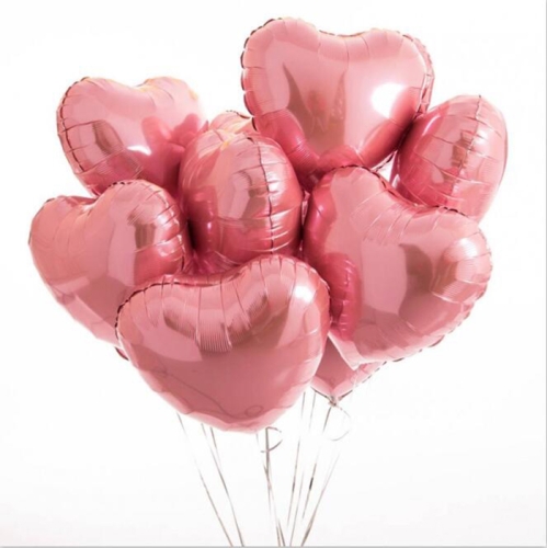 Сердце розовое фольгированный шар с гелием (45 см) в Москве