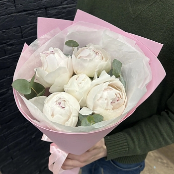 Букет из 5 пионов Одиле "Пломбир" в Москве