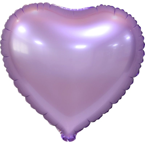 Сердце сиреневое фольгированный шар с гелием (45 см) в Москве