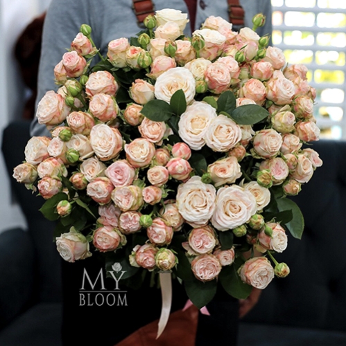 Букет 51 пионовидная роза Бомбастик (60 см) в Москве