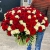 Букет 151 роза красный и белый микс (60 см) в Москве